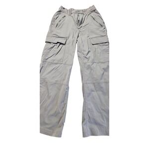 Ultra Flirt Womens S Gray Cargo Pants Wide Leg Low Rise Zip Pocket Utility